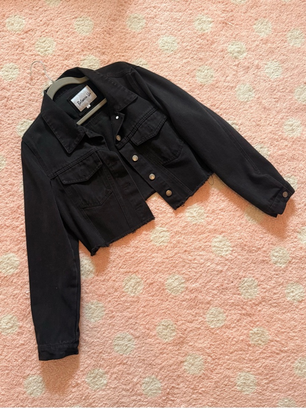 Black Cropped Denim Jacket